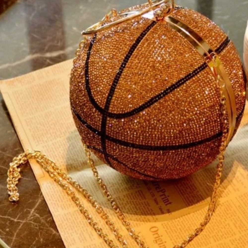 swarovski crystal basketball purse/ clutch